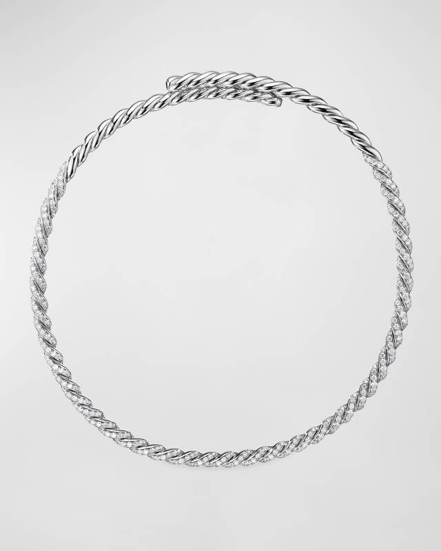 Paveflex 18k White Gold Diamond Necklac
